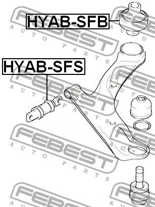 Сайлентблок переднего рычага задний для Hyundai Santa Fe (CM) 2006-2012 HYABSFB Febest