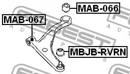 Сайлентблок переднего рычага задний для Mitsubishi Space Runner (N6) 1999-2002 MAB066 Febest