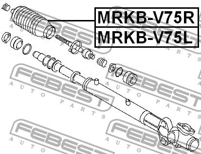 Пыльник рулевой рейки для Mitsubishi Pajero/Montero IV (V8, V9) 2007> MRKBV75R Febest