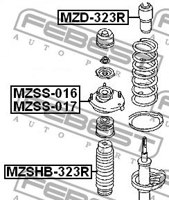 Отбойник заднего амортизатора для Mazda 323 (BJ) 1998-2003 MZD323R Febest