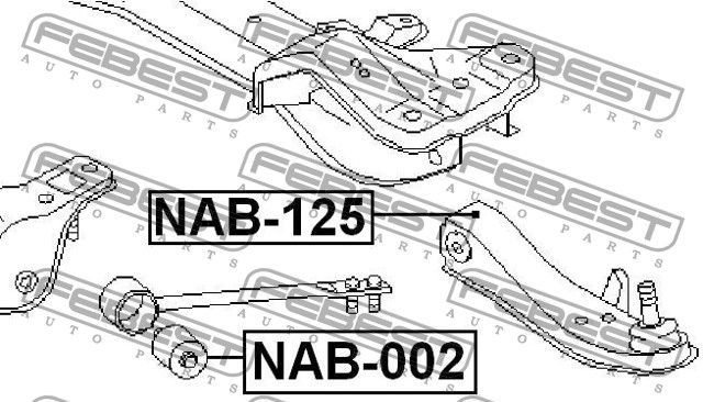 Сайлентблок торсиона переднего для Nissan Laurel C32 1984-1990 NAB002 Febest