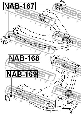 Сайлентблок переднего рычага для Nissan King Cab D22 1998-2012 NAB169 Febest