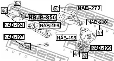 Сайлентблок заднего поворотного кулака для Nissan Pathfinder (R52) 2014> NAB200 Febest