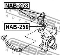 Втулка поворотного кулака для Nissan Primera P12E 2002-2007 NAB258 Febest