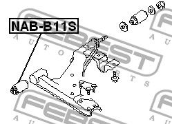 Сайлентблок нижнего рычага передний для Nissan Sunny B11 1982-1990 NABB11S Febest