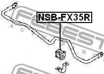 Втулка (сайлентблок) заднего стабилизатора для Infiniti FX (S50) 2003-2007 NSBFX35R Febest
