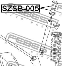 Втулка заднего амортизатора для Suzuki Grand Vitara 2005-2015 SZSB005 Febest