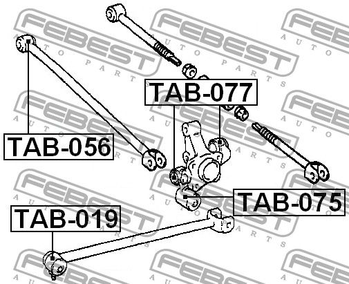 Сайлентблок заднего поворотного кулака для Toyota Avensis I 1997-2003 TAB075 Febest