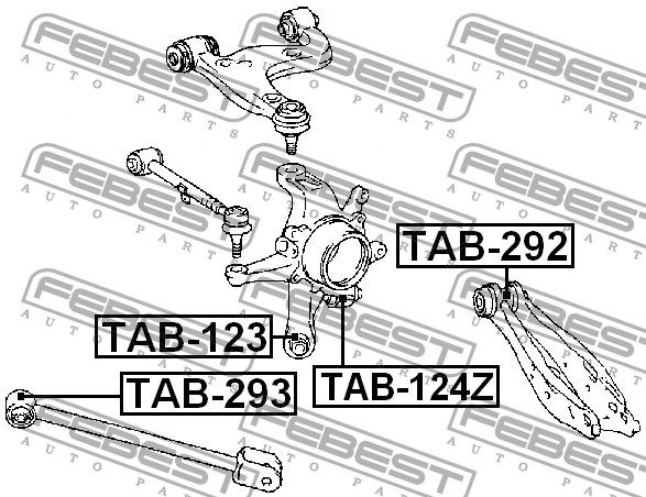 Сайлентблок заднего поворотного кулака для Lexus IS 250/350 2005-2013 tab124z Febest
