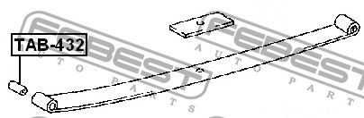 Сайлентблок задней рессоры для Toyota Dyna 200 1988-2001 TAB432 Febest