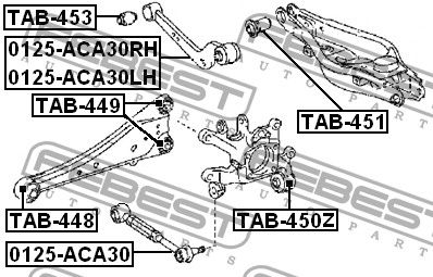 Сайлентблок заднего рычага для Toyota Auris (E18) 2012> TAB451 Febest