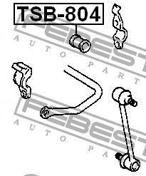 Втулка (сайлентблок) заднего стабилизатора для Toyota Highlander II 2007-2013 TSB804 Febest
