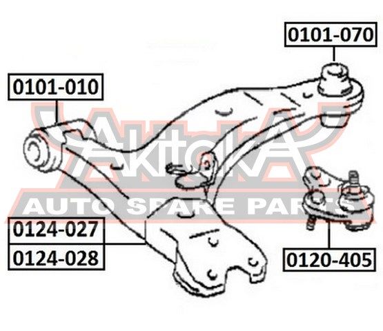 Сайлентблок переднего рычага задний для Toyota Corolla E10 1992-1997 0101010 Akitaka