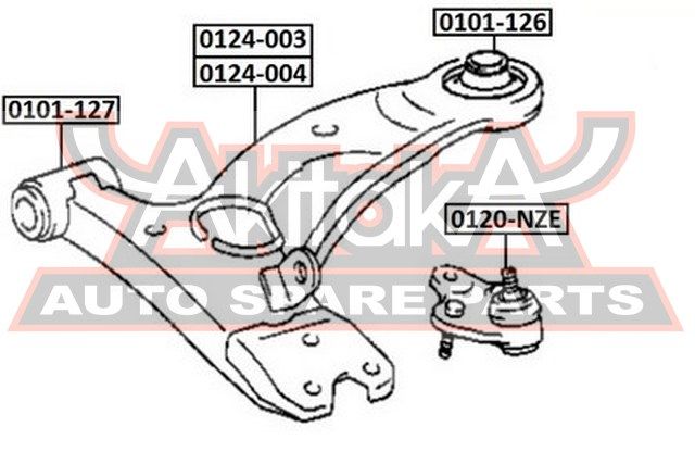 Сайлентблок переднего рычага задний для Toyota RAV 4 2000-2005 0101126 Akitaka