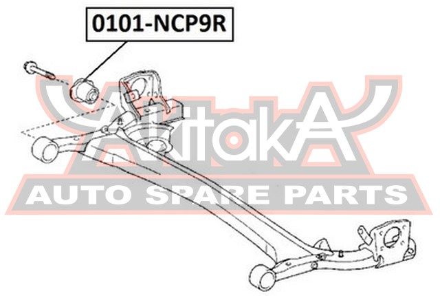 Сайлентблок задней балки правый для Toyota Yaris 2005-2011 0101NCP9R Akitaka