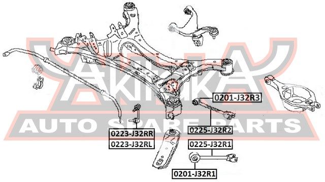 Стойка заднего стабилизатора правая для Nissan Murano (Z51) 2008-2015 0223J32RR Akitaka