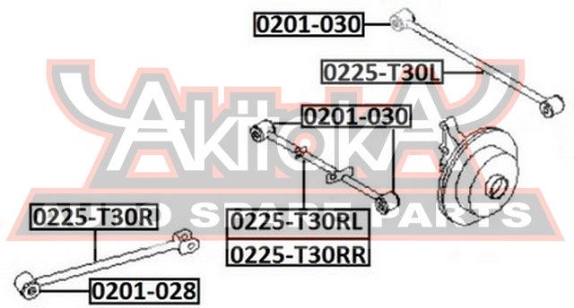 Тяга задняя продольная для Nissan X-Trail (T30) 2001-2006 0225T30R Akitaka