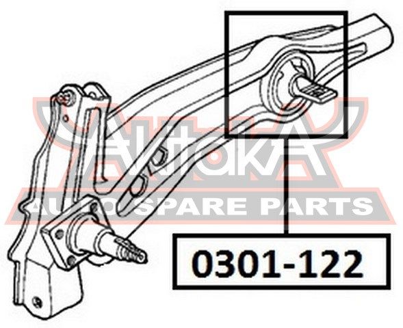 Сайлентбл�ок заднего продольного рычага для Honda Civic (EJ, EK Sed+3HB) 1995-2001 0301122 Akitaka