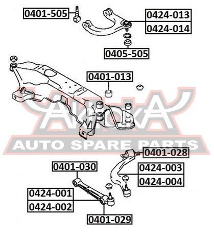 Рычаг передний нижний правый для Mitsubishi Eclipse II 1995-1999 0424001 Akitaka