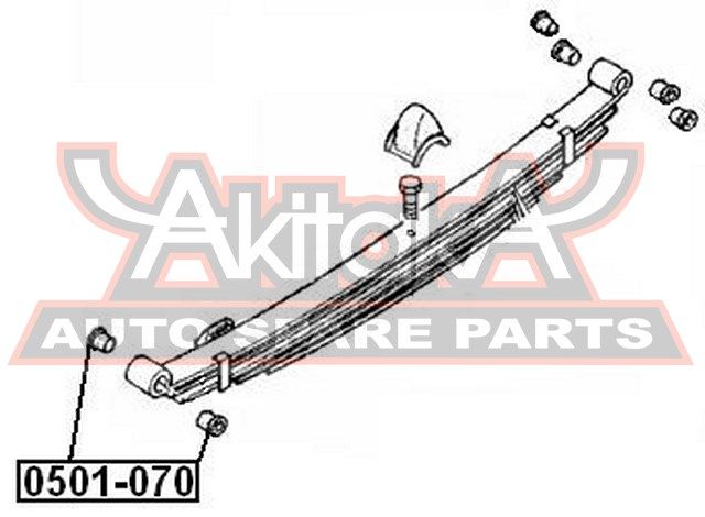 Сайлентблок задней рессоры для Mazda B-серия UF 1985-1999 0501070 Akitaka
