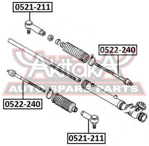 Тяга рулевая MAZDA 626 -02 лев/прав. 0522240 Akitaka