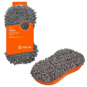 Губка-шиншилла микроворс с коралловой тканью  (22*10*5 см) (ABEN002)