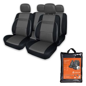 Чехлы для сидений универсальные "MONRO", 11 пред., повыш. комфорт, полиэстер, черн./сер. (ACS-UP-02)