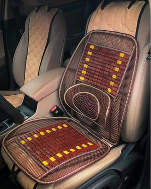 Накидка деревянная на перед. сиденье с поддержкой спины, массажная, цвет желт./коричн.(ADCS002)