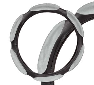 Оплетка на руль, спонжевая, серая, 40 см / L (AWC-SS-08L)