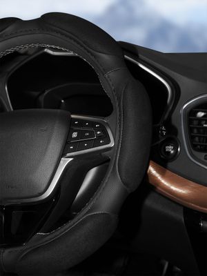 Оплетка на руль, спонжевая, черная, 38 см / M (AWC-SS-08M)