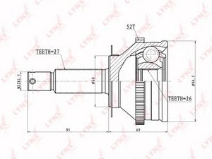 Шарнирный комплект co3624a Lynx