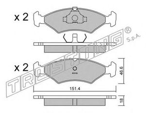 Комплект тормозных колодок, дисковый тормоз