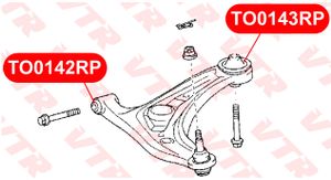 Сайлентблок переднего рычага задний для Toyota Verso 2009> TO0143RP Vtr