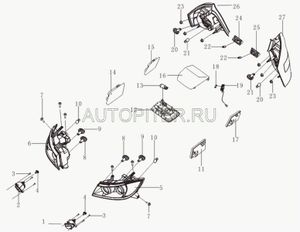 Фонарь подсветки двери для Lifan Solano 2010-2016 b4131100 Lifan