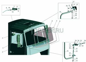 МАЗ ОАО Держатель бордюрного зеркала ОАО "МАЗ" 642218201104 Маз