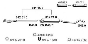 Средний глушитель выхлопных газов