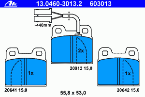 Комплект тормозных колодок, дисковый тормоз