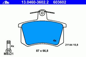 Колодки тормозные задние дисковые к-кт для Lancia Thema 1992-1994 13.0460-3602.2 Ate