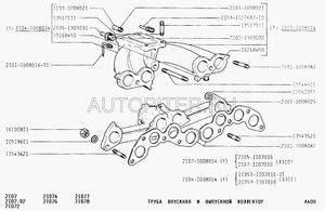 Штуцер подводящий впускного коллектора шланга ус.торм. 01 (ВАЗ) 21011303030 Автоваз