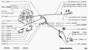 Педаль газа 21-213 кар-р вал привода акселератора ВАЗ L. 21211108026 Автоваз