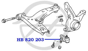 Опора шаровая нижнего рычага передней подвески