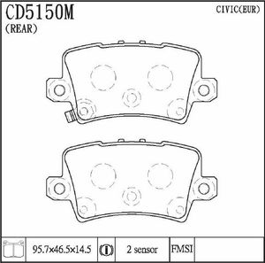 Тормозные колодки дисковые. ОРГАНИКА CD5150M MTP