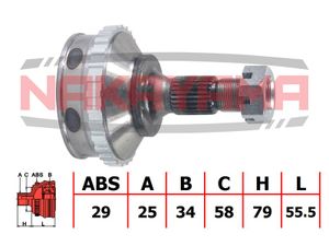 ШРУСвнешнкктPEUGEOT4069504406Break960425x34x1345x58ABS29 NJ550NY Nakayama