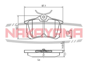 Колодки тормозные задние дисковые к-кт для Honda Accord VI 1998-2002 p0545ny Nakayama