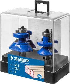 ЗУБР  50 x 30 мм, хвостовик 8 мм, набор фрез для вагонки, Профессионал (28770-50-H2)