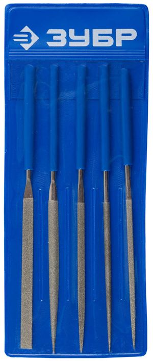 ЗУБР  140 х 75 мм, 5 предметов, P 140, набор алмазных надфилей в пакете PVC (33386-140-H5)