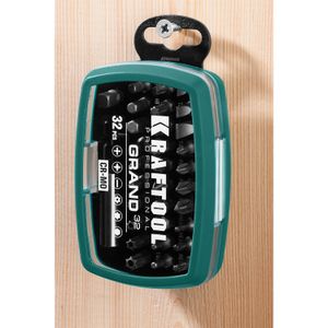 KRAFTOOL  Grand-32, с магнитным адаптером 32 шт, набор бит (26083-H32)