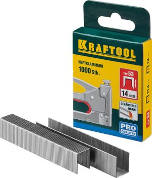 KRAFTOOL  скобы тип 53 (A/10/JT21), 14 мм, калибр 23GA. 1000 шт (31670-14)