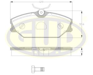 Комплект тормозных колодок GBP020800 G.U.D.