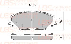 Тормозные колодки TOYOTA RAV 4 III/IV 06-/08-/12- передние b1110027 UBS